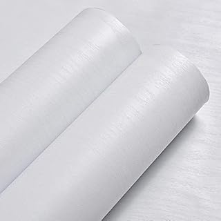 Hode White Wood Sticky Back Plastic Self Adhesive Wallpaper Vinyl Film Furniture Stickers for Door Shelf Liner Waterproof White 30X200cm