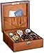 lqgpsx Boîte à Montres - 6 emplacements pour Bijoux, étui de Rangement pour étagères, Plateau en Bois, 6 oreillers en Velours Amovibles et verrou en métal verrouillable