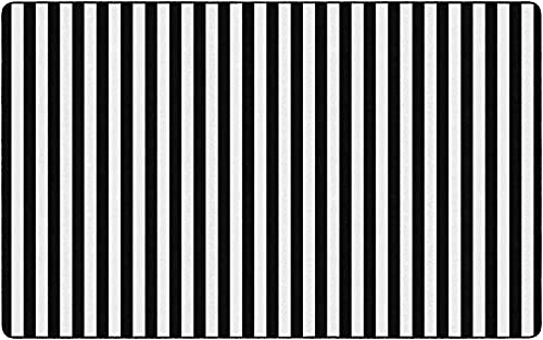 Flagship Carpets Schoolgirl Style Simply Stylish Black & White Stripe Classroom Area Rug for Indoor Classroom Learning or Kid Bedroom Educational Play Mat, 7'6" x 12'