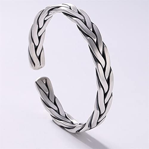 Bague s999 Pur Mat Ouvert pour Hommes et Femmes - Anneau Argent Massif Ajustable Mixte