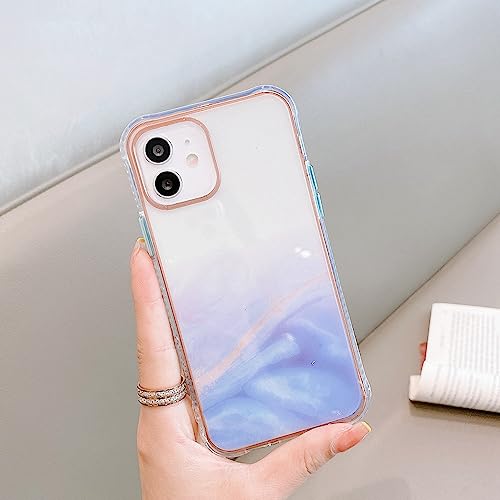 Funda iPhone 13 Pro anti-golpes transparente con efecto color mágico azul cielo