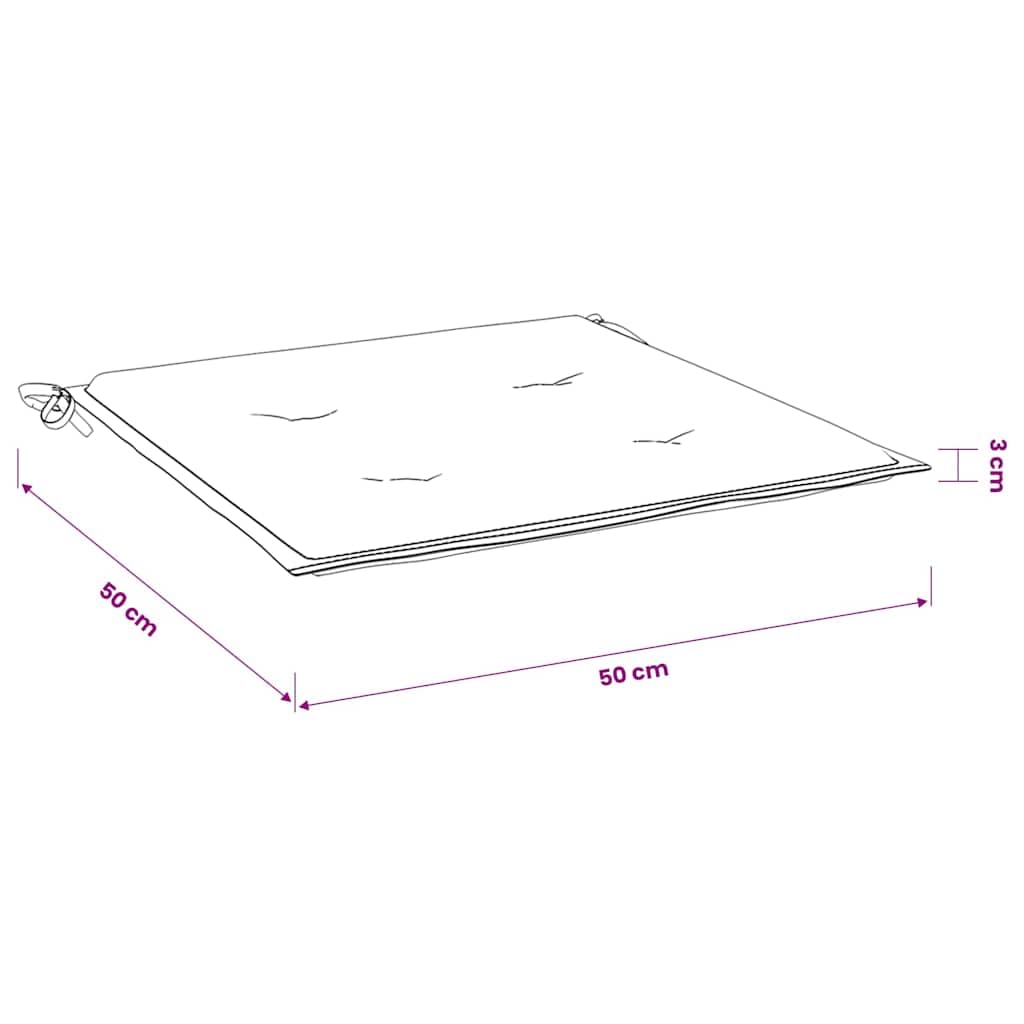 2 cuscini per sedia da giardino, colore antracite, 50 x 50 x 3 cm, in tessuto Oxford, impermeabile, antiscivolo, con nastri, per giardino, balcone, terrazza, comodi cuscini per sedia, panca