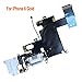 Johncase Charging Port Dock Connector Flex Cable w/Microphone + Headphone Audio Jack Port Ribbon Replacement Part Compatible iPhone 6 4.7" (White)