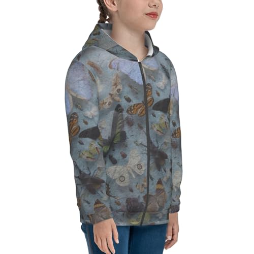 Butterfly and Beetle Kid Hoodies Boys Zip Up Sweatshirts Girls Pullover with Pocket4