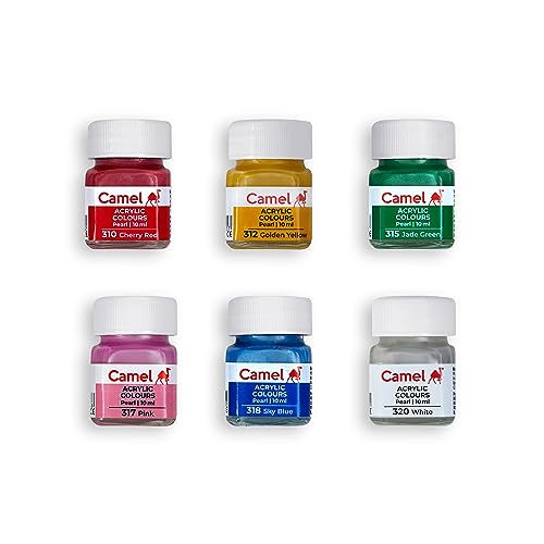 Image of Camel Kokuyo Fabrica Acrylic Pearl Color - 10 ml Each, 6 Shades