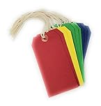 County Stationery Assorted Coloured Tie On Strung Luggage Labels - Pack of 10