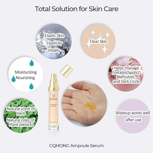 Cqmong CQAM-010 Ampoule Serum For Hydrating, Nourishing, Wrinkles, Freckles, Blemishes, Dark Circles | Hyaluronic Acid, Vitamin C, Collagen, Peptide, 7 Amino Acids, Adenosine | Korean Facial Skincare thumb #4