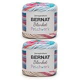 Bernat Blanket Patchwork Beach Towel Yarn - 2 Pack of 300g / 10.5oz - 100% Polyester - #6 Super Bulky - 220Yards - Knitting/Crochet