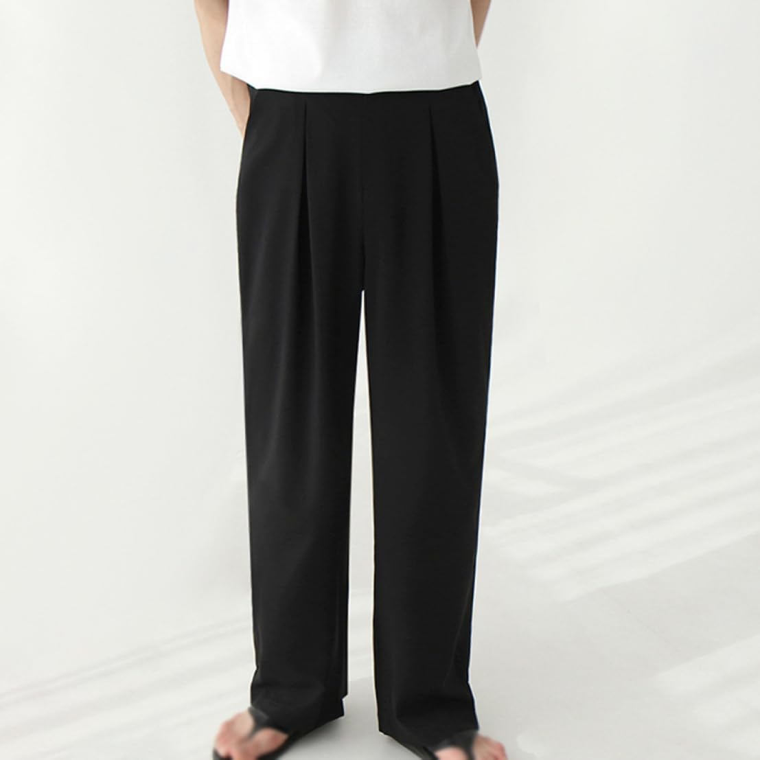 [lsjdln] ワイドパンツ メンズ ワイドスラックス タックパンツ イージーパンツ 大きいサイズ 春 夏 秋 ワイドシルエット