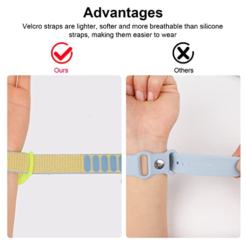 Image of Kids Wristband Compatible with Apple AirTag, Protective Case for Air Tag GPS Tracker Holder with Nylon Bracelet, Adjustable Anti Lost Watch Band for Toddler Child Elder