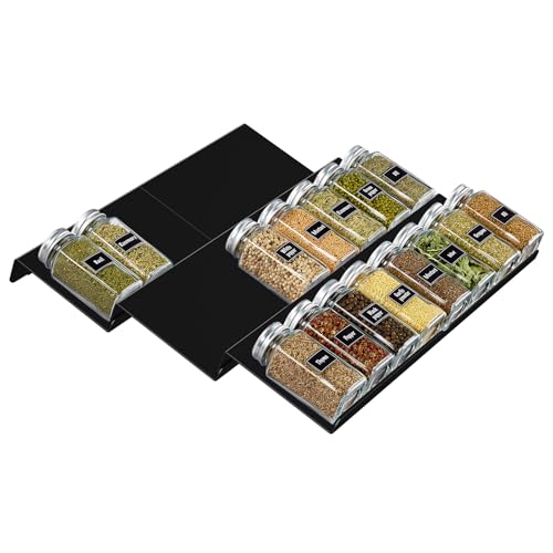 Lifewit Gewürz Organizer Schublade, 6 Stück Abnehmbares Gewürzregal Schublade Breite 20 bis 40...