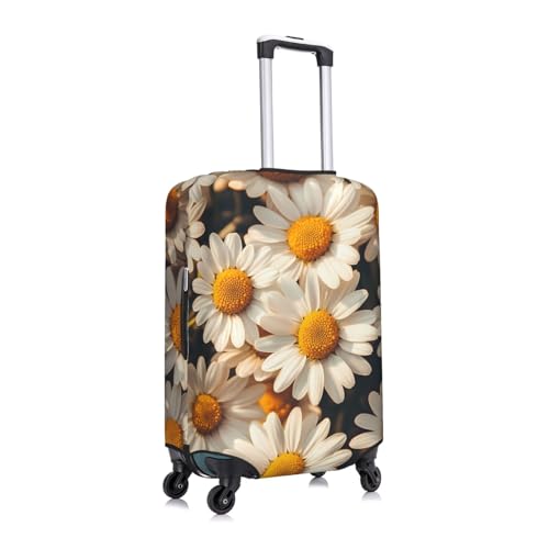 Flowers Daisy Elastic Travel Luggage Cover, Washable Spandex Suitcase Protector, Anti-Scratch Fits 18-32 Inch3