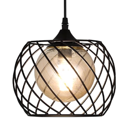 Corps de lampe en fer créatif pour suspension E27 verre