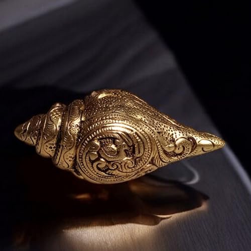 Shankh de latón de 4 pulgadas concha sagrada tradicional para rituales 2
