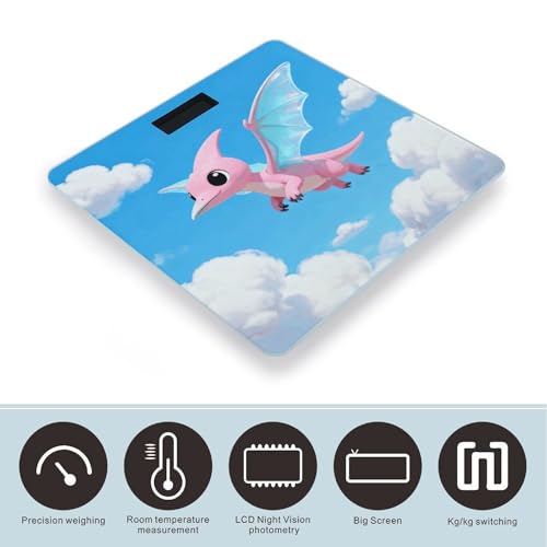 Báscula digital Dinosaur para baño con pantalla LCD miniatura 3