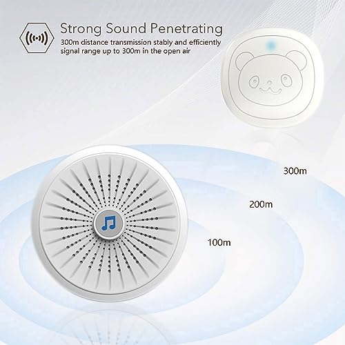 WUUOSSYUIS Campainha sem fio inteligente para campainhas sem fio ABS durável e amplamente convenient
