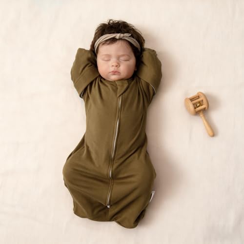 Image of MEXXI Baby Transitional Swaddle, 2 Pack Sleep Sack With Arms Up, 0.5 TOG