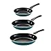 Tramontina Porcelain Enamel Non Stick 3-Pack Frying Pans, Skillet Set with Reinforced Nonstick Coating, Dishwasher and Oven Safe (Teal)