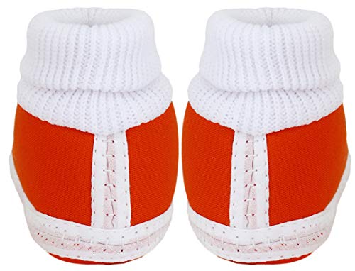 Image of Neska Moda 0 To 6 Months Baby Boys & Girls Cotton Butterfly Slip On Baby Booties