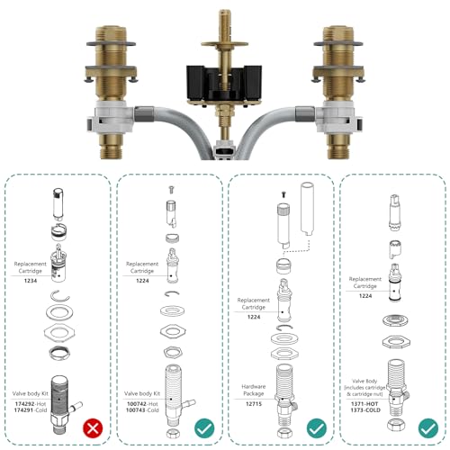 image for FEMAR 1224 1224B Faucet Cartridge Replacement Compatible with Moen Two