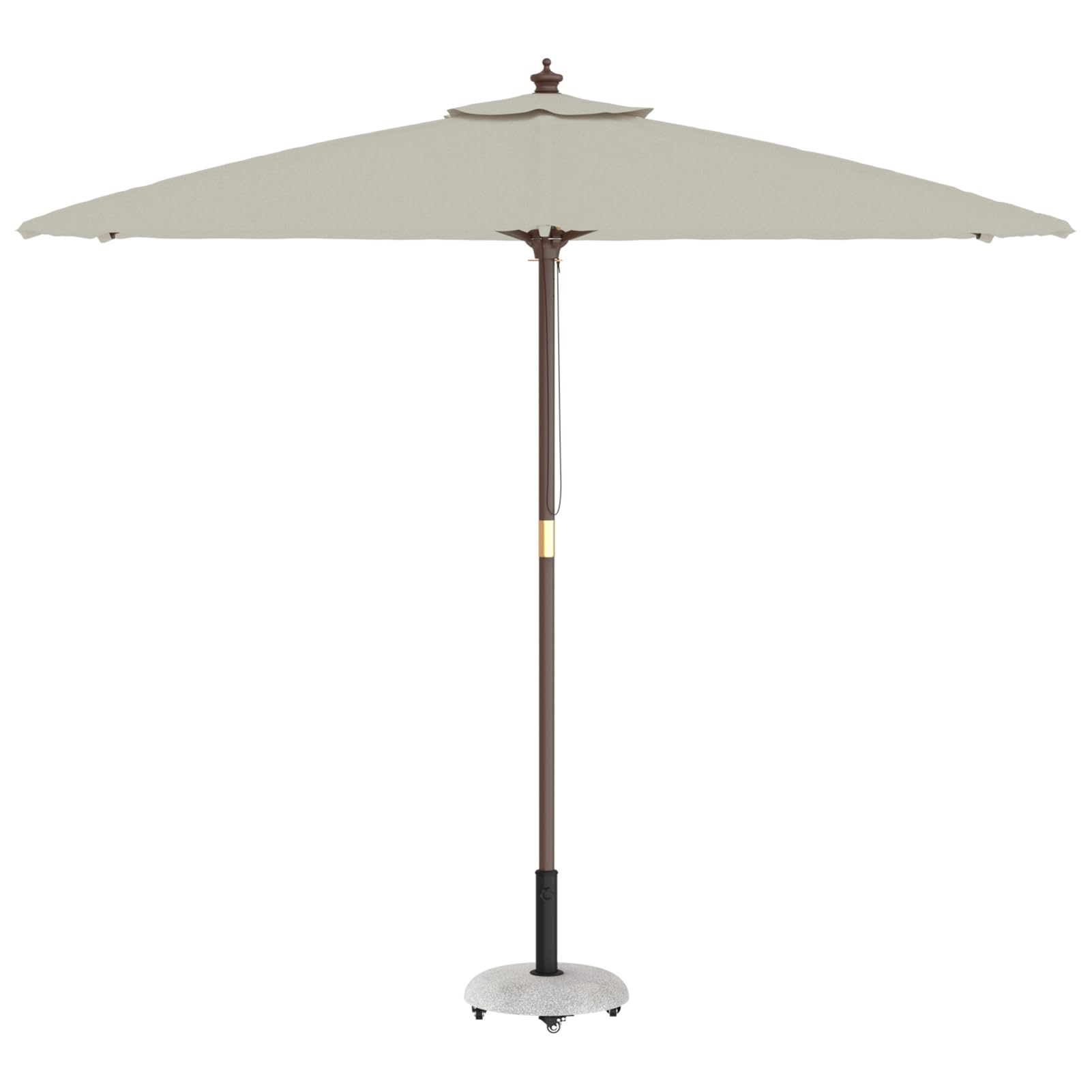 Gecheer Base de parasol avec roulettes pour bâtons de parasol de 37/42/52/58 mm, gris clair, en béton, pour terrasse, café, piscine