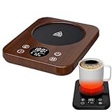 OXIZER カップウォーマー、スマート定温、コーヒーヒーター、ミルクヒーター、飲料加熱パッド、ホットドリンク、9速調整、タイマー、スクリーンディスプレイ、ベーキング用、タッチ操作、急速加熱、ミルク/コーヒー/紅茶/水を温め、ワックス/チョコレート/バターなどを素早く溶かし、家庭やオフィスに最適、110V (木目色) [並行輸入品]