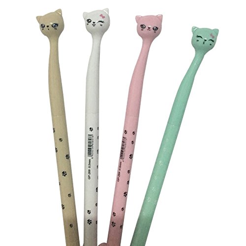 Bolígrafos con tinta negra Gel juego 8 pcs con diseño gato