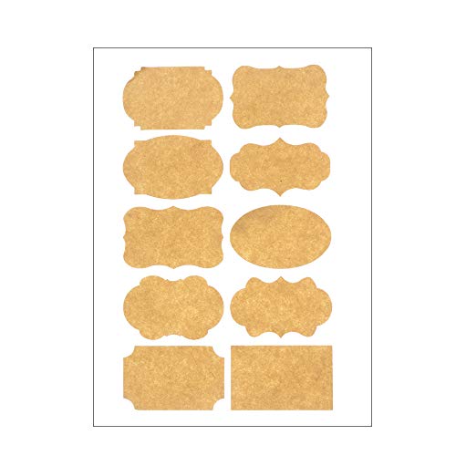 45pcs Brown Kraft Labels 7 Designs Blank Self Adhesive Sticker, DIY Design Cake Decor Self Adhesive Sticky Gift Candy Tags Labels Blank Sticker(3)