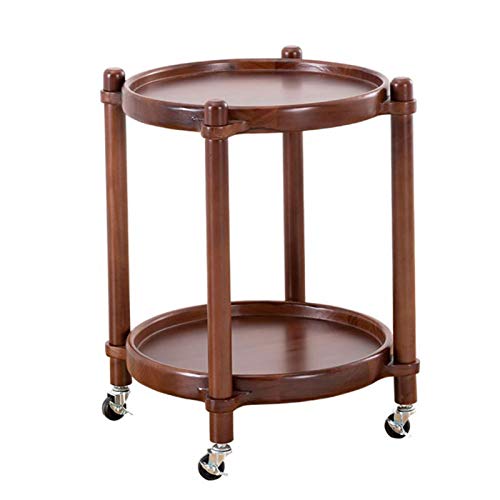 Telephone Table, Solid Wood Storage Rack，2-Tier Pallet Side Table，Outdoor &amp; Indoor Drink Snack Coffee Table Telephone Table，2 Colors(Size:16.53 16.53 21.65in,Color:Walnut
