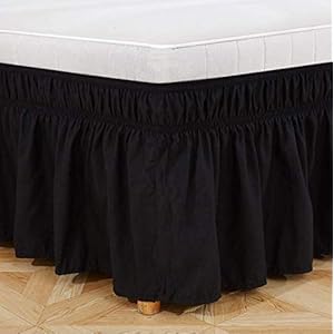 Bedrok, geborsteld polyester, met drie stoffen zijden, elastische stof-ruches, gemakkelijk aan te brengen, met 38,1 cm…