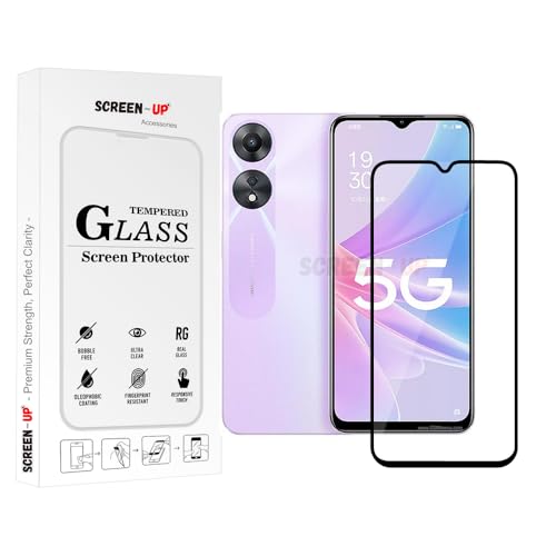 Image of ScreenUp Tempered Glass For Oppo A78 - Ultra Clear, 9H Scratch Resistant, Full Coverage, Easy Install Screen Protector