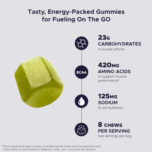 Image of GU Energy Chews, Salted Lime Energy Gummies with Electrolytes, Vegan, Gluten-Free, Kosher, Caffeine-Free, and Dairy-Free On-the-Go Energy for Any Workout, 12 Bags (24 Servings Total)