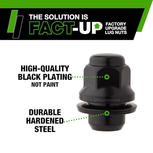 Image of DPAccessories Lug Nuts Compatible with 2010-2015 Lexus RX350 | Black OEM Style | Factory Aluminum Wheels Only | Set of 20 Wheel Nuts | DLRX3503F-BK /1