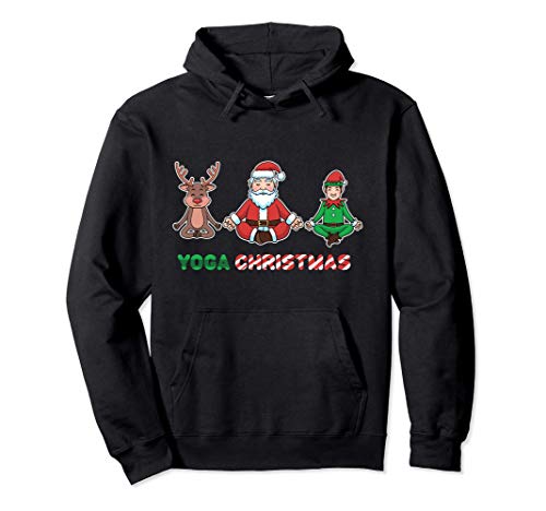 Yoga Navidad Santa Squad Reno Elf Entrenamiento divertido Sudadera con Capucha