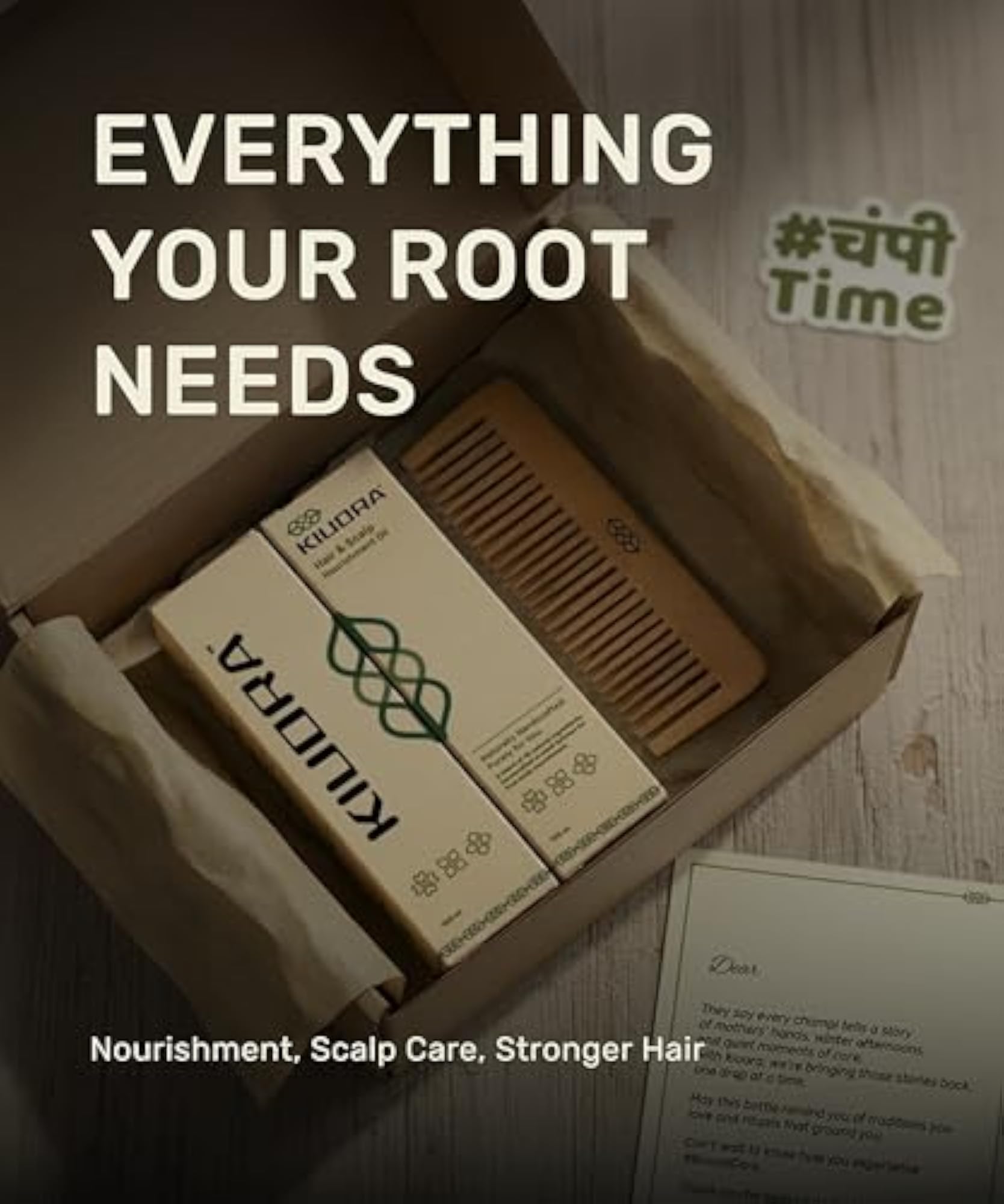 Herbal Hair & Scalp Nourishment Kit with Neem Wood Comb