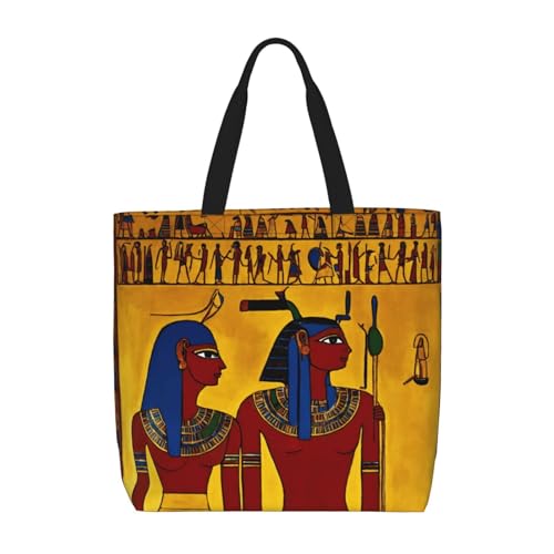 FBGHHTY Ancient Egypt Tribe Series - Bolsa de hombro de gran capacidad para mujer, reutilizable, ligera, para viajes diarios