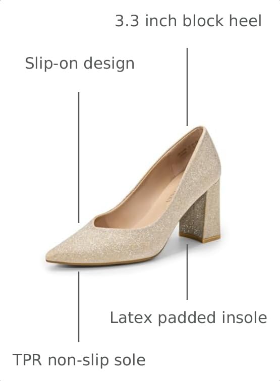Image of DREAM PAIRS Womens High Chunky Closed Toe Block Heels