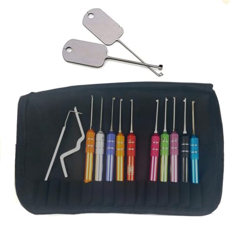 HUK/Honest - Conjunto de 8 ganzúas de bloqueio de covinhas com cabo redondo colorido, fechadura de porta Kaba de dupla extremidade para serralheiro (honesto)