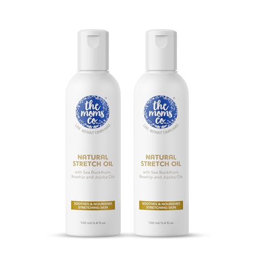 Image of The Moms Co. Natural Stretch Oil to Reduces stretch marks for women| Australia-Certified Toxin-Free Stretch Mark Oil- 100 ml x 2