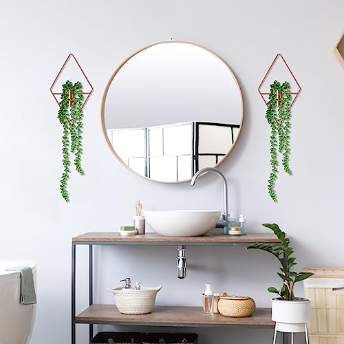 Jexine BW-JEXINE-151035 2 Pcs Hanging Planters With Artificial Plants Metal Hanging Vase Indoor Plants Holder Modern Geometric Boho Wall Decor For Living Room Home Office, Succulent Plants thumb #4