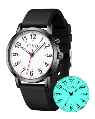Image of CIVO Night-Light Nurse Watches for Women: Easy-Read Analog Waterproof Watch