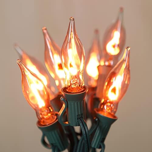 12.8Ft Flicker Flame String Lights C18 Retro Flame Flickering Str...
