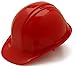 Red Hard Hat 6 Pt. Ratchet Suspension ANS1 Z89.1 Pyramex16 Pack