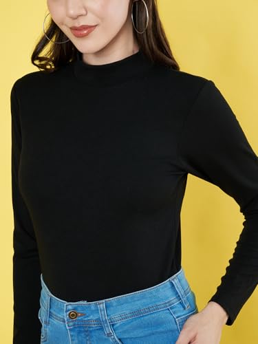 Image of Istyle Can Solid HIgh Neck Full Sleeve Stretchable Slim Fit Top for Women | Tops for Women | high Neck top for Women | Winter Tops for Women