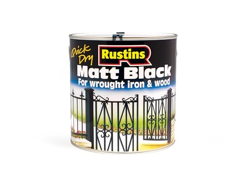 RUSTINS Quick Drying Matt Black Paint 250ml -Easy DIY Application for a Professional Finish in Minutes, Ideal for Interior & Exterior Surfaces