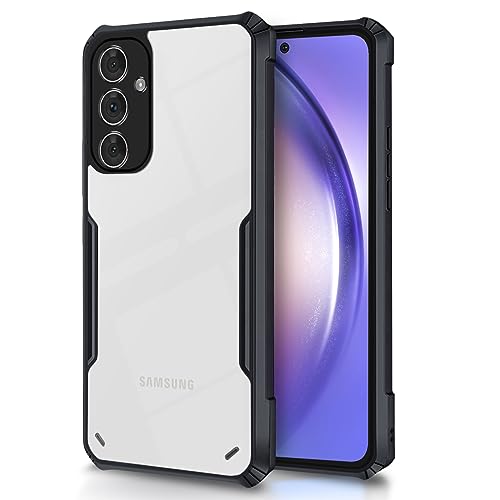 Image of Pikkme Back Cover for Samsung Galaxy A54 5G | Ultra Hybrid Shockproof Case | Full Camera Protection | Raised Edges | Clear Transparent Bumper Case (Black)