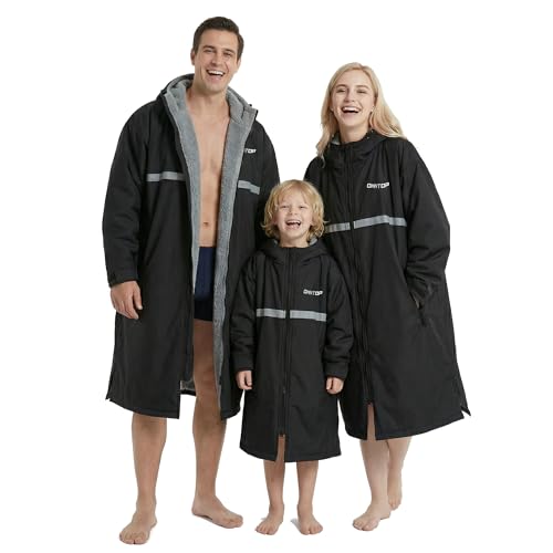 Image of Owntop Swim Parka Adult Kids | Waterproof & Quick-dry | 2-Way Zipper | Oversized Hooded Changing Robe for Beach Pool