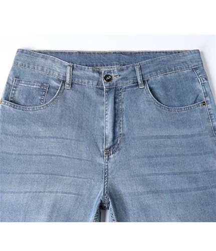 Men's Regular Fit Blue Jeans Classic Thin Straight Loose Stretch Comfort Denim Pants2