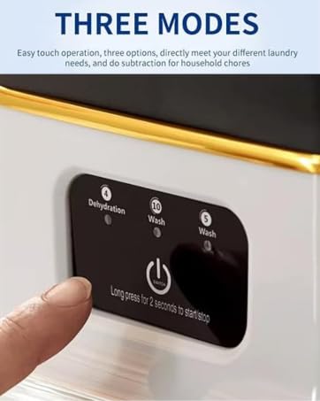 Image of Electric Semi Automatic 16L Foldable Mini Washing Machine with Dryer 3 Modes Deep Cleaning With Spin Basket Portable Machine for Travel, Apartment, Dorm, Baby cloths, Socks, Towel (Big)