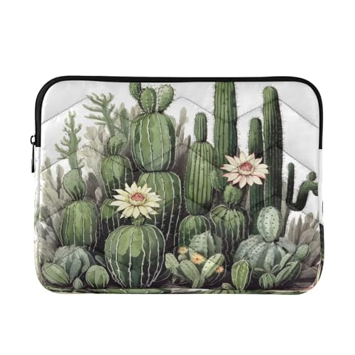 Funda para laptop de 13-14 pulgadas con diseño cactus y flores miniatura 1
